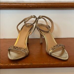 Bagley Mishka Gold Strappy Heels 8